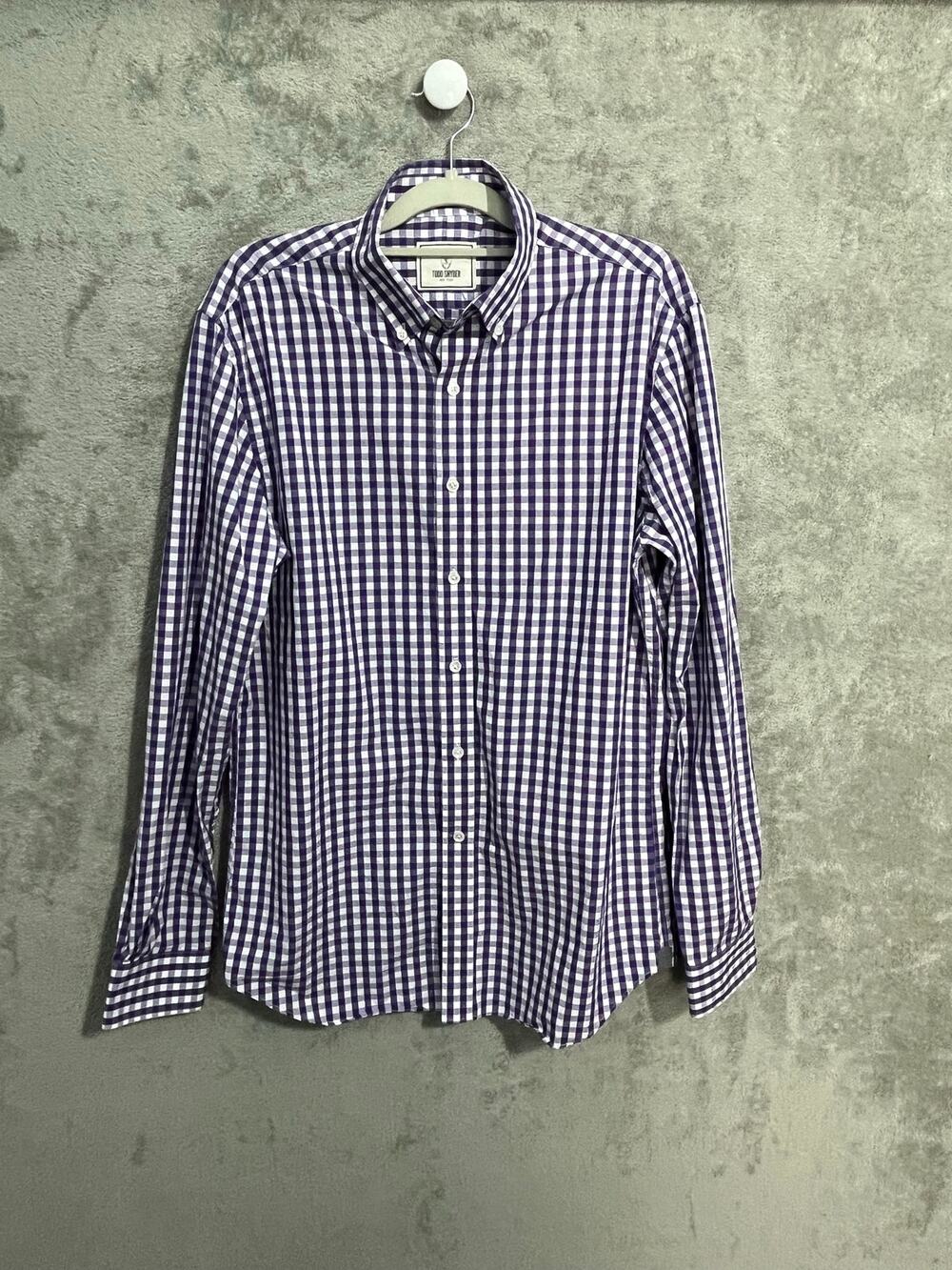 Todd Snyder Button Down Shirt Medium Purple Gingham Office Preppy Academia